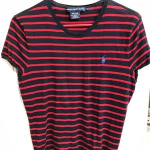 Red and navy shirt